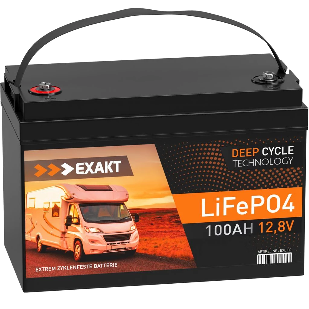 EXAKT LiFePO4 100Ah 12V Lithium Batterie
