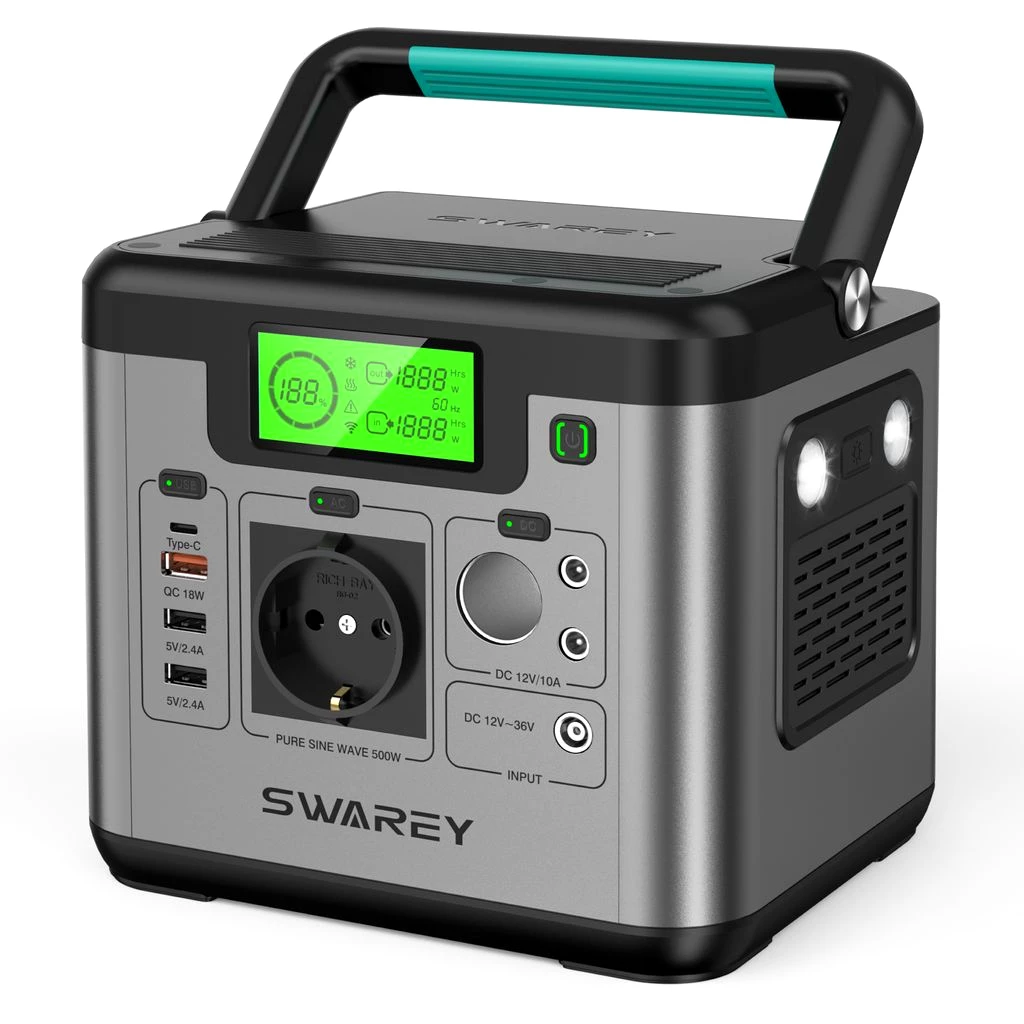 SWAREY S500 Pro 518Wh Tragbare Solarspeicher Power Station Solar Generator Solargenerator