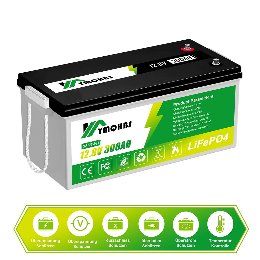 Solarbatterie 12V 300AH 3840WH LiFePO4 Batterie Solar Akku Versorgungsbatterie stromspeicher