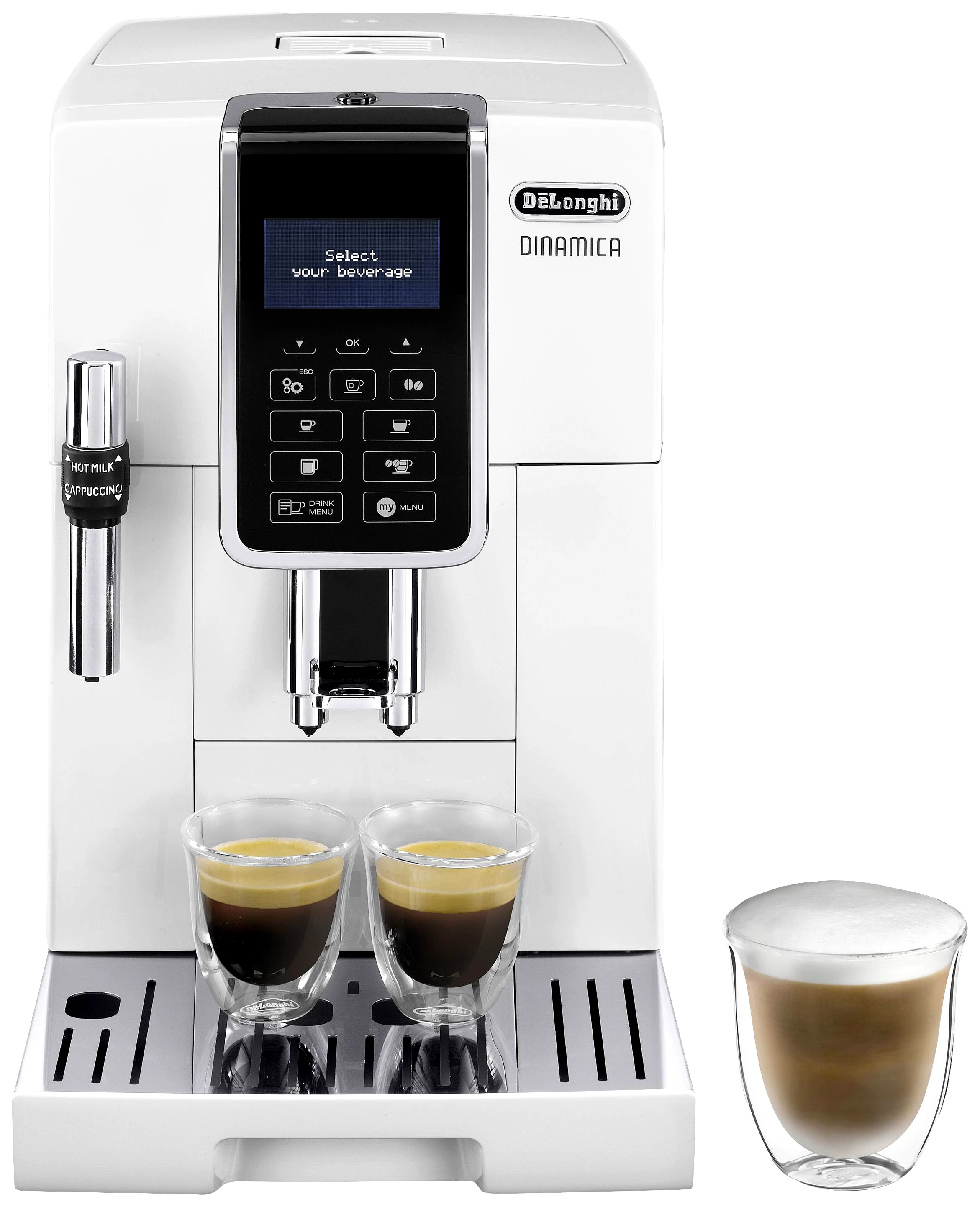 DE LONGHI - De'Longhi DINAMICA ECAM350.35.W - Automatische Kaffeemaschine mit Cappuccinatore