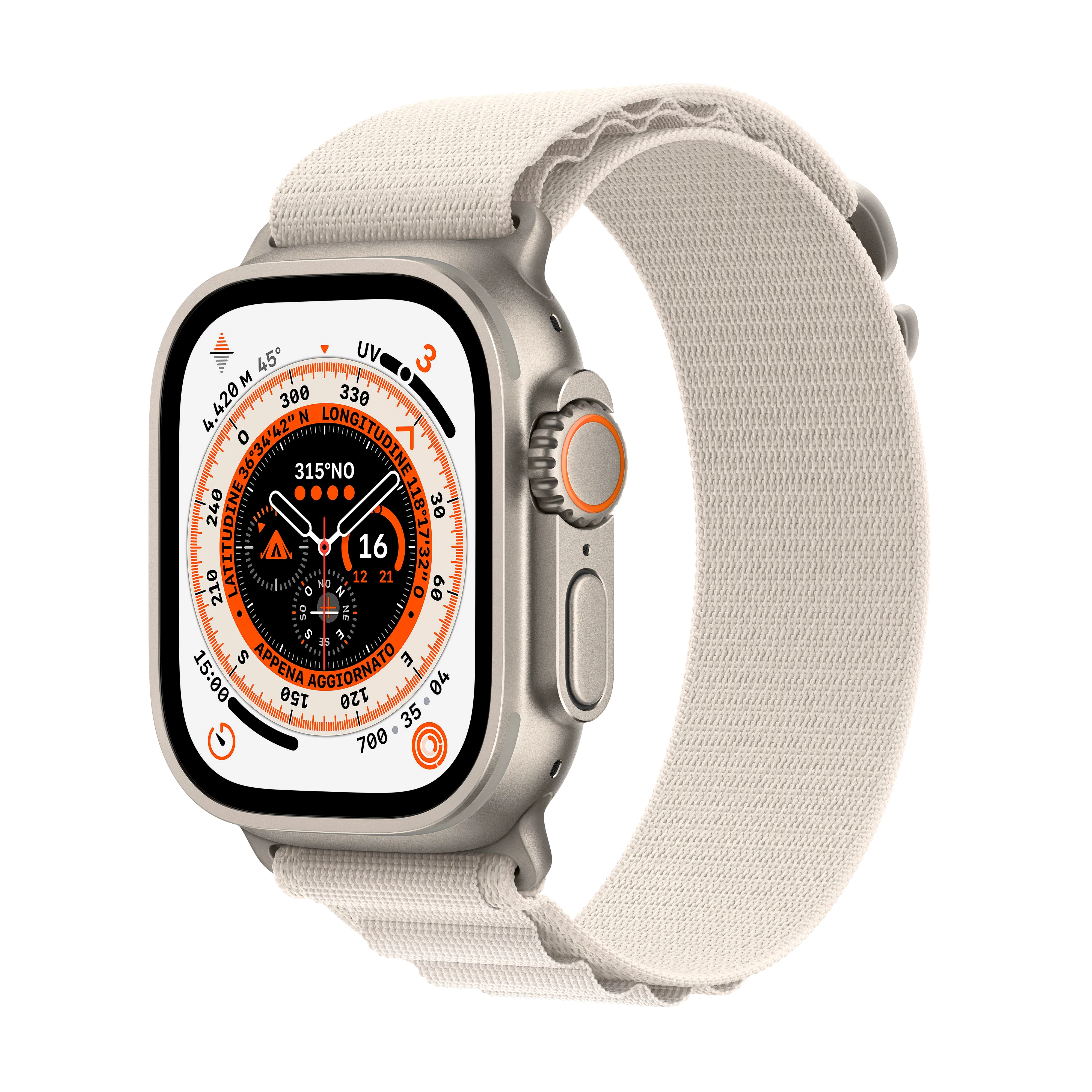 Apple Watch Ultra GPS+ Cellular 49mm Titanium Case with Starlight Alpine Loop
